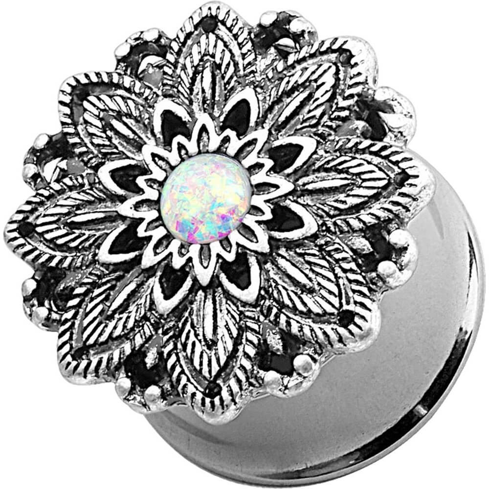 Plug Flor Ópalo y Plata