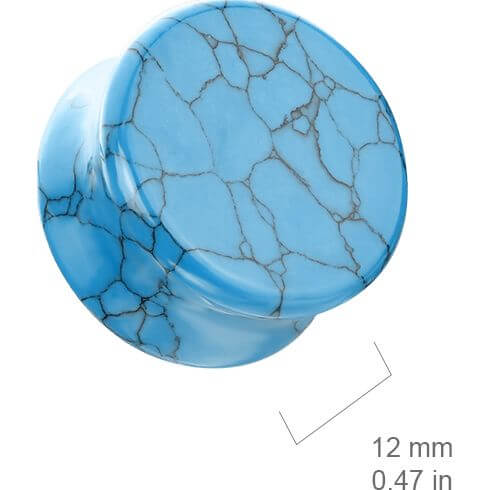 Plug turquoise semi-precious stone double flare