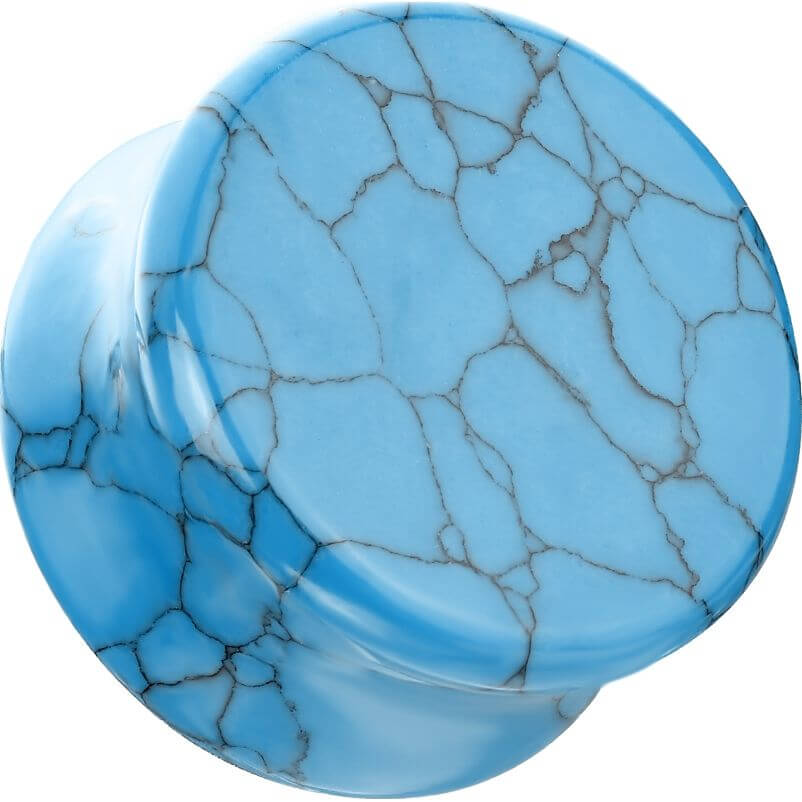 Plug turquoise semi-precious stone double flare