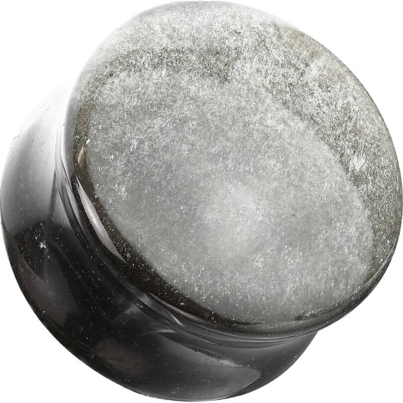 Plug obsidian natural stone double flare