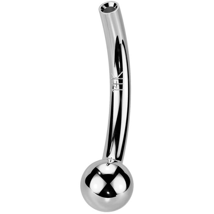 Solid Gold 14 Carat curved barbell pin one fixed ball