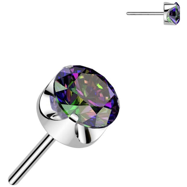 Titanium round zirconia prong setting Push-In