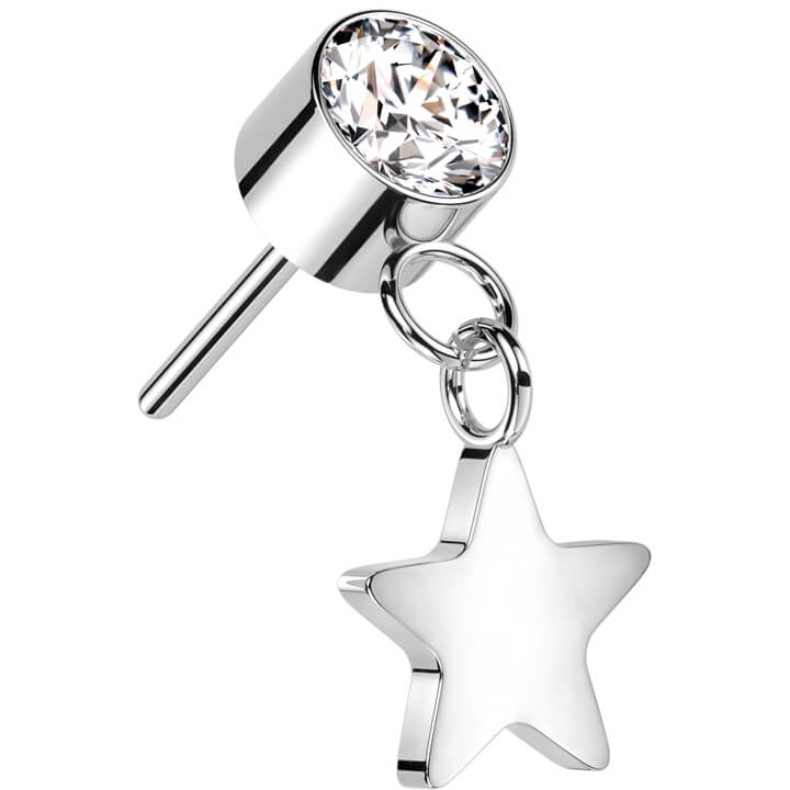 Titanium Star dangle Zirconia Push-In