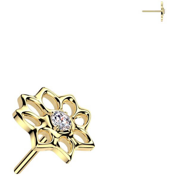 Titanium top lotus flower zirconia Push-In