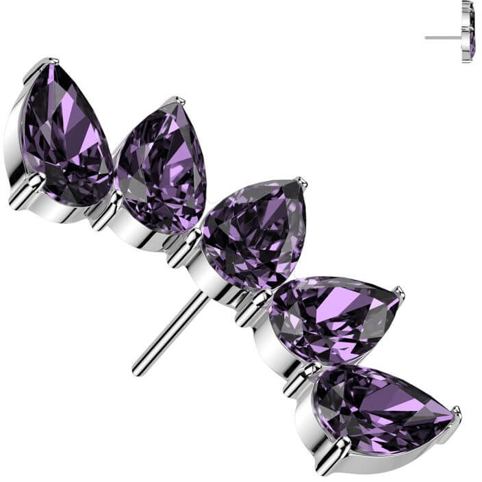 Titanium top 5 teardrop zirconias Push-In