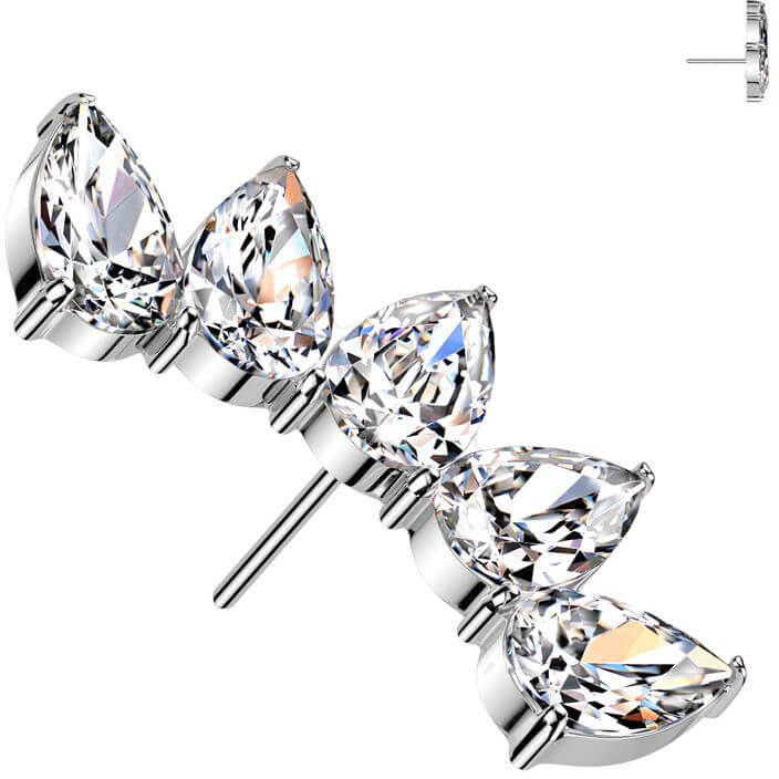 Titanium top 5 teardrop zirconias Push-In