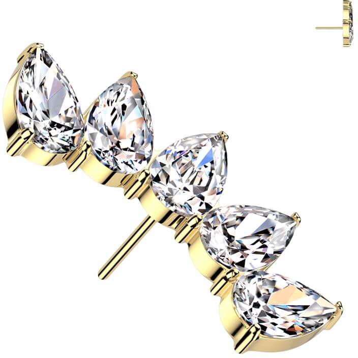 Titanium top 5 teardrop zirconias Push-In