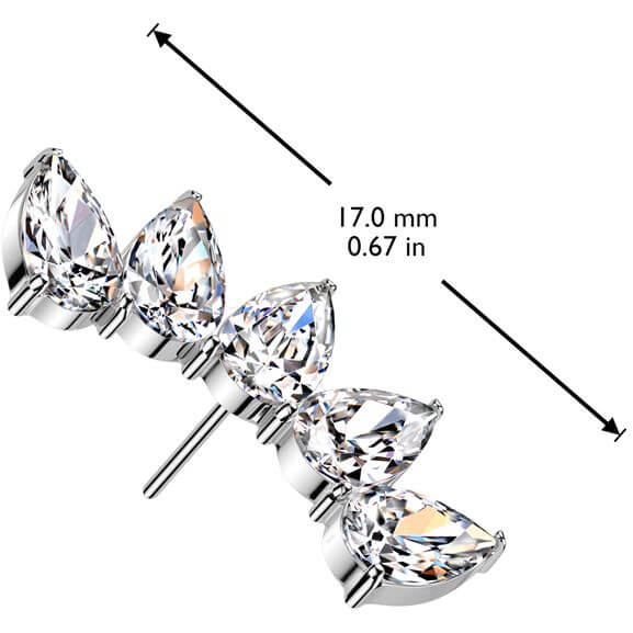 Titanium top 5 teardrop zirconias Push-In