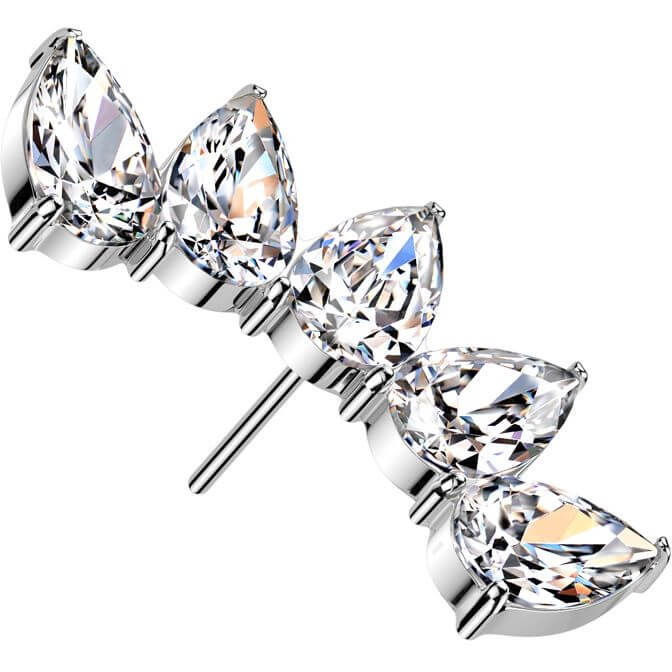 Titanium top 5 teardrop zirconias Push-In