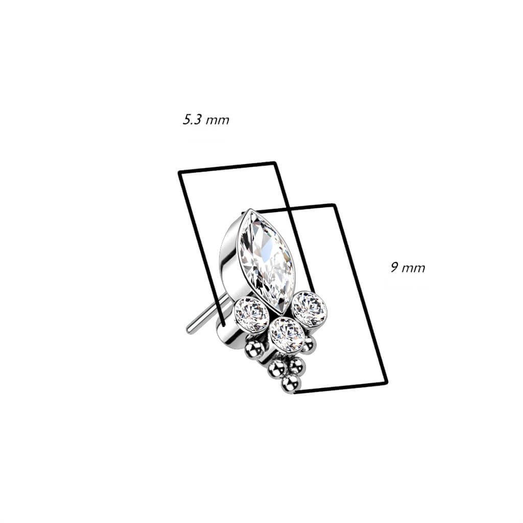 Titanio Superiore a 4 zirconi/opali Push-In