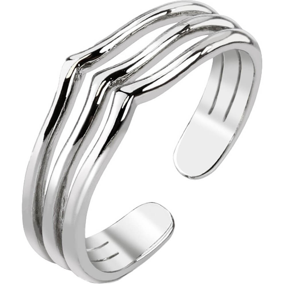 Ajustable de plata con línea triple