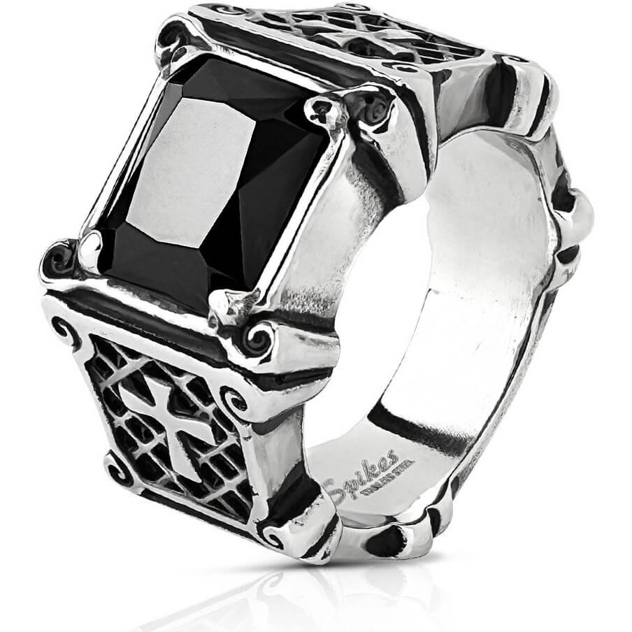 Argento con Zircone quadrato nero