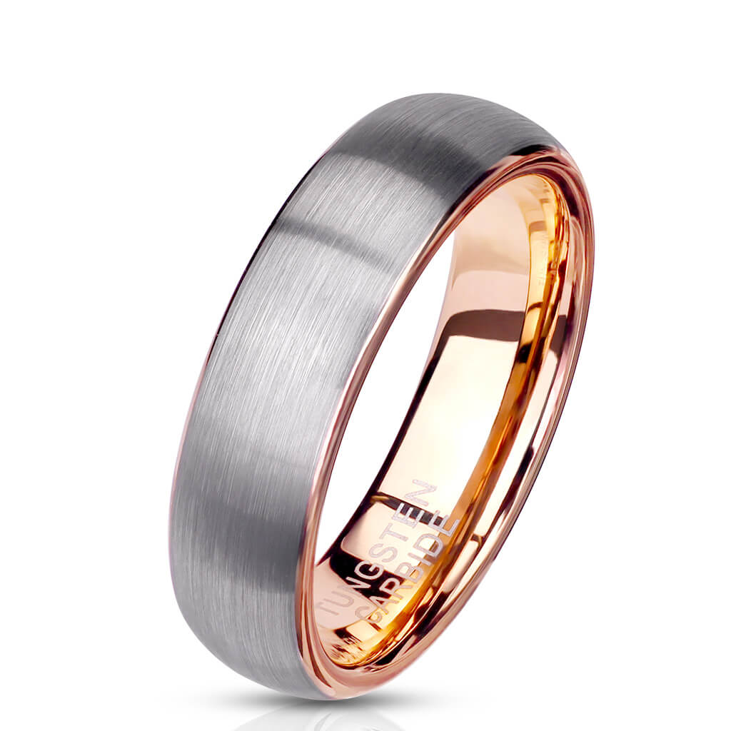 Plata cepillada y oro rosa