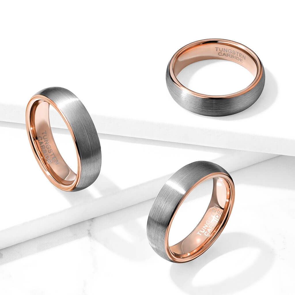 Plata cepillada y oro rosa