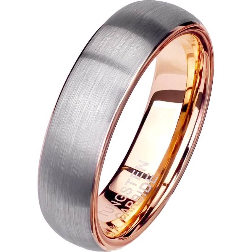 Plata cepillada y oro rosa