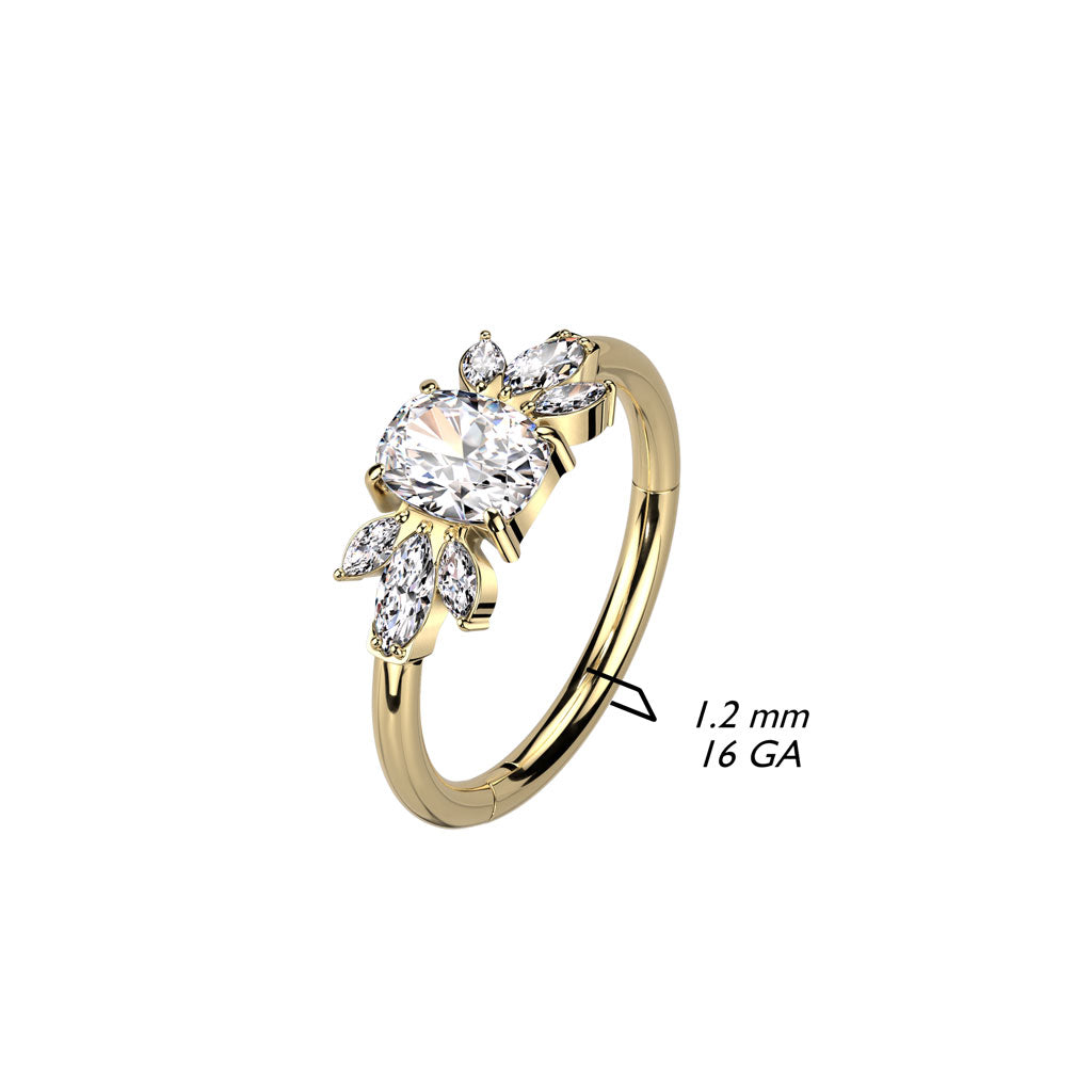 Anillo Circonita doble hoja Clicker