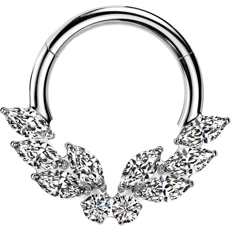 Titan Ring Schmetterling Zirkonia Marquise Schliff Segment