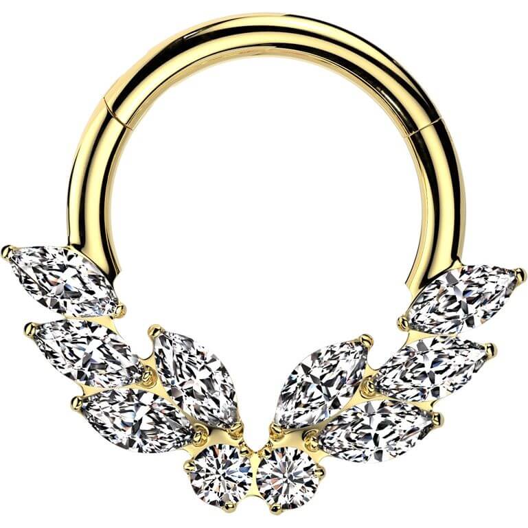 Titan Ring Schmetterling Zirkonia Marquise Schliff Segment