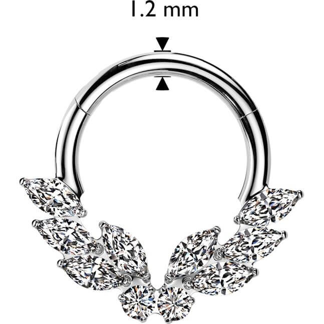 Titan Ring Schmetterling Zirkonia Marquise Schliff Segment