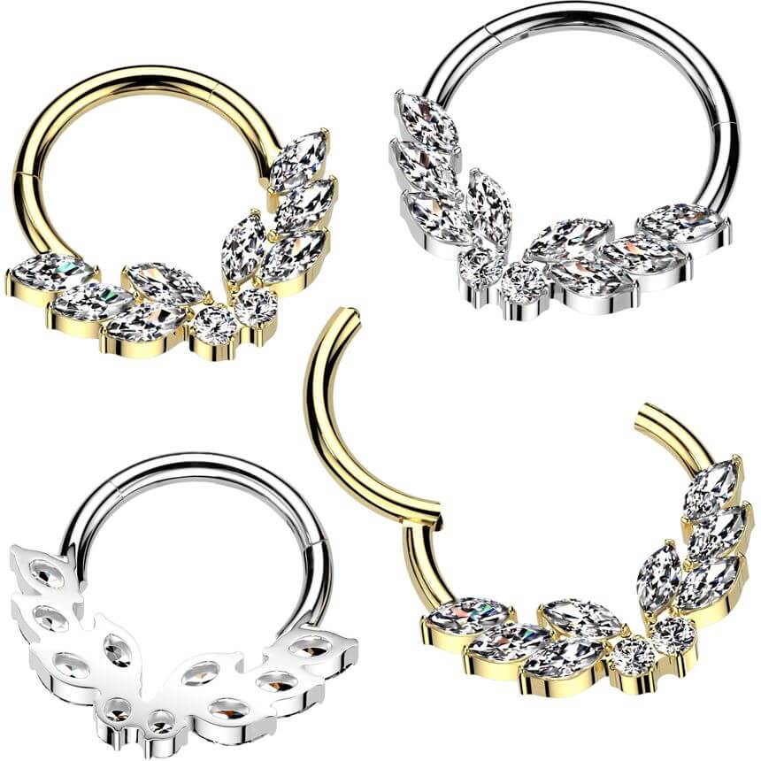 Titan Ring Schmetterling Zirkonia Marquise Schliff Segment