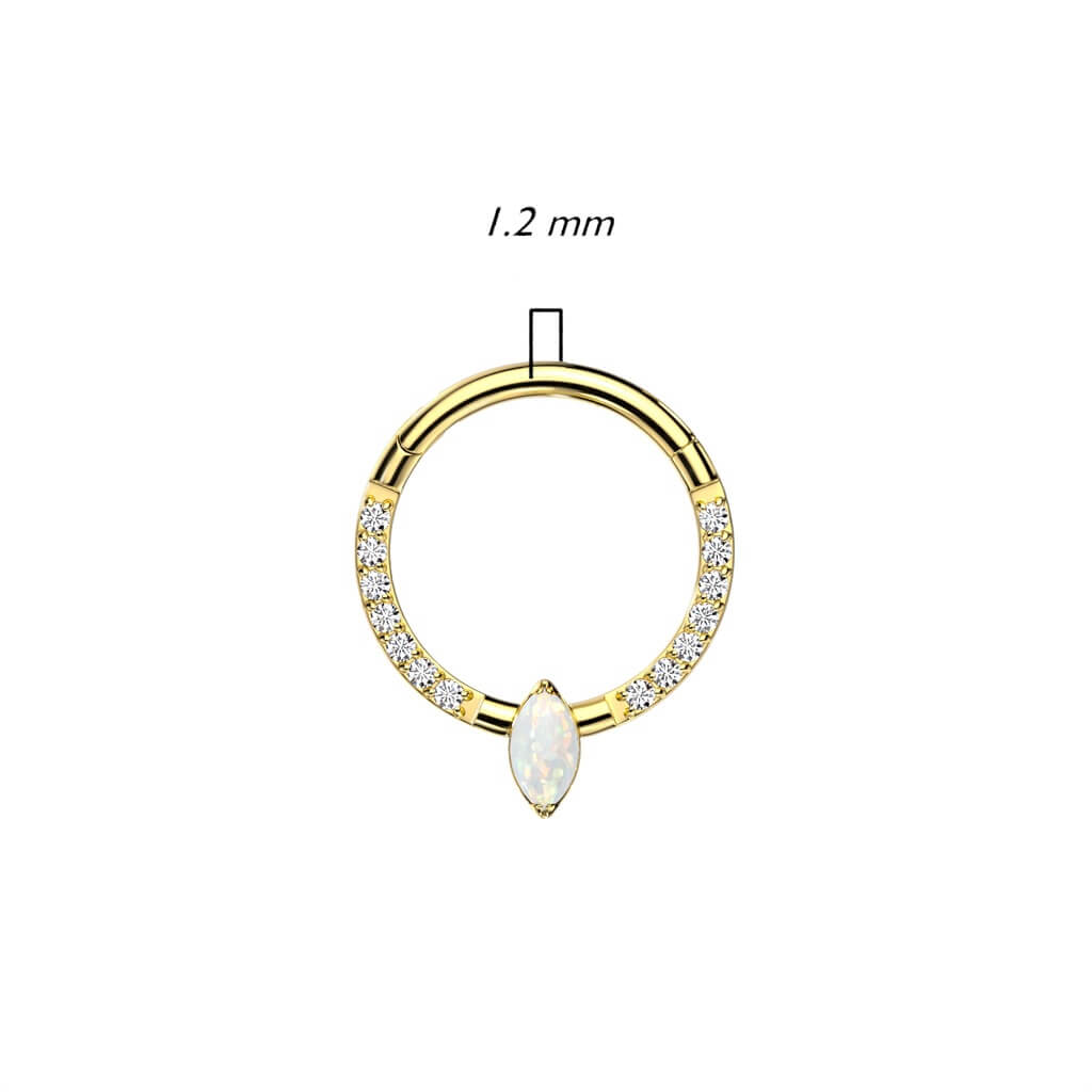 Titan Ring Zirkonia Opal Clicker