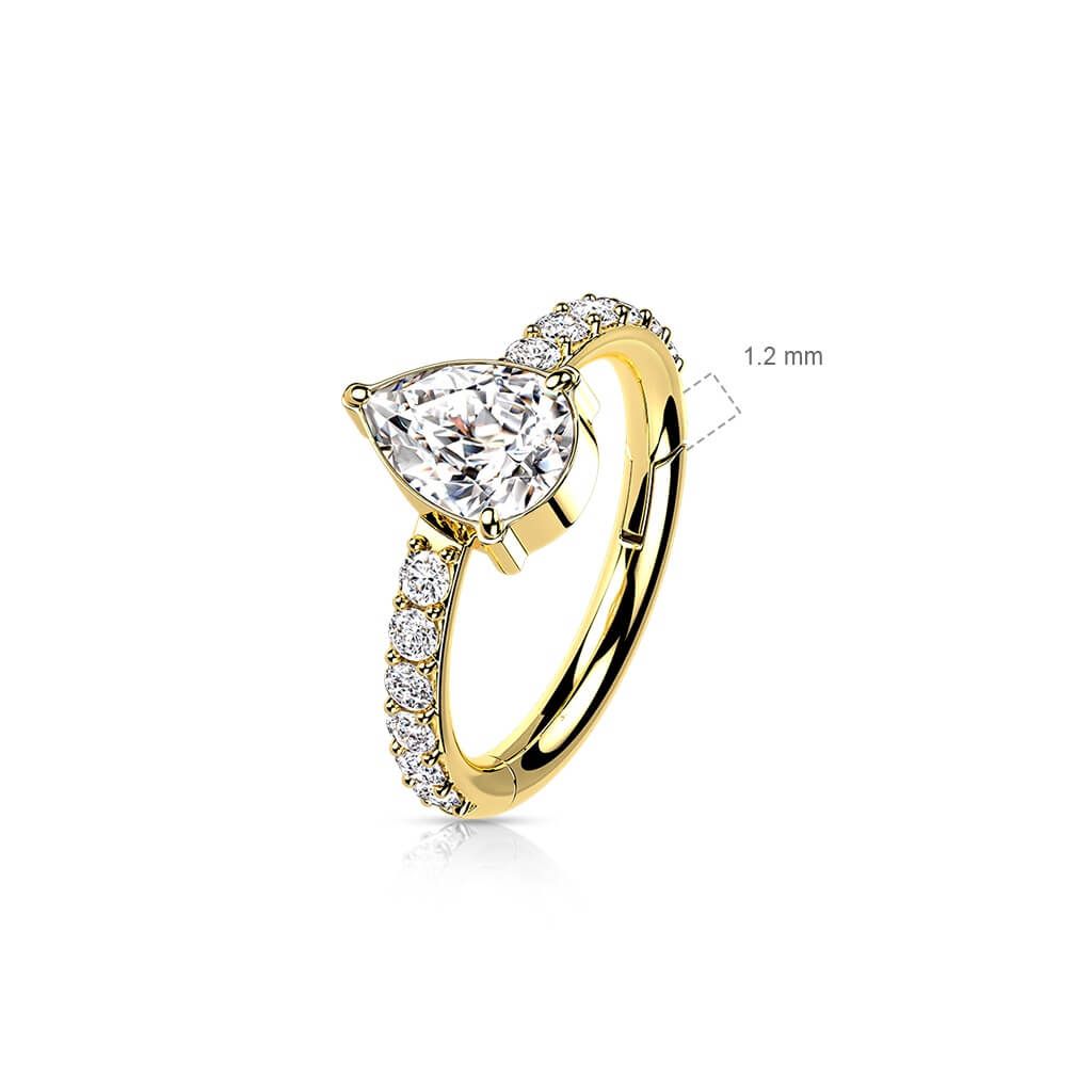 Titane Anneau Larme Zircone Cliqueur