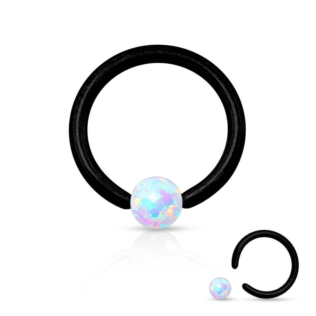 Kółko z kulką opal zapięcie captive bead