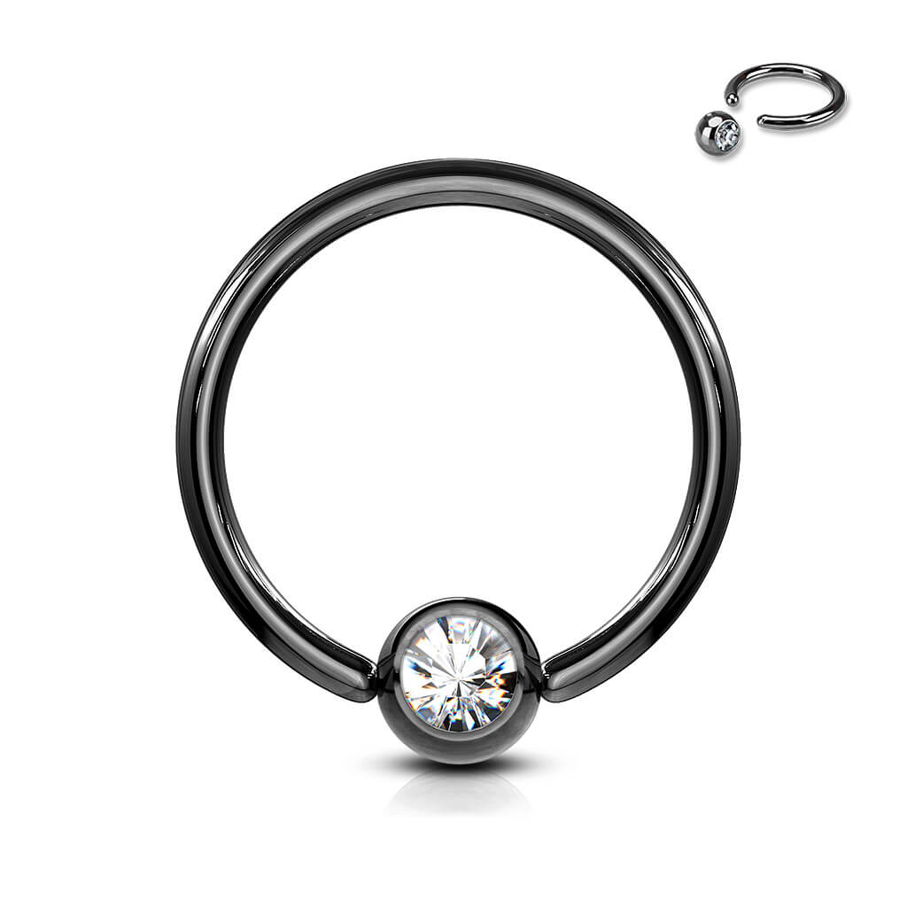 Anillo Bola Circonita Cierre de bola