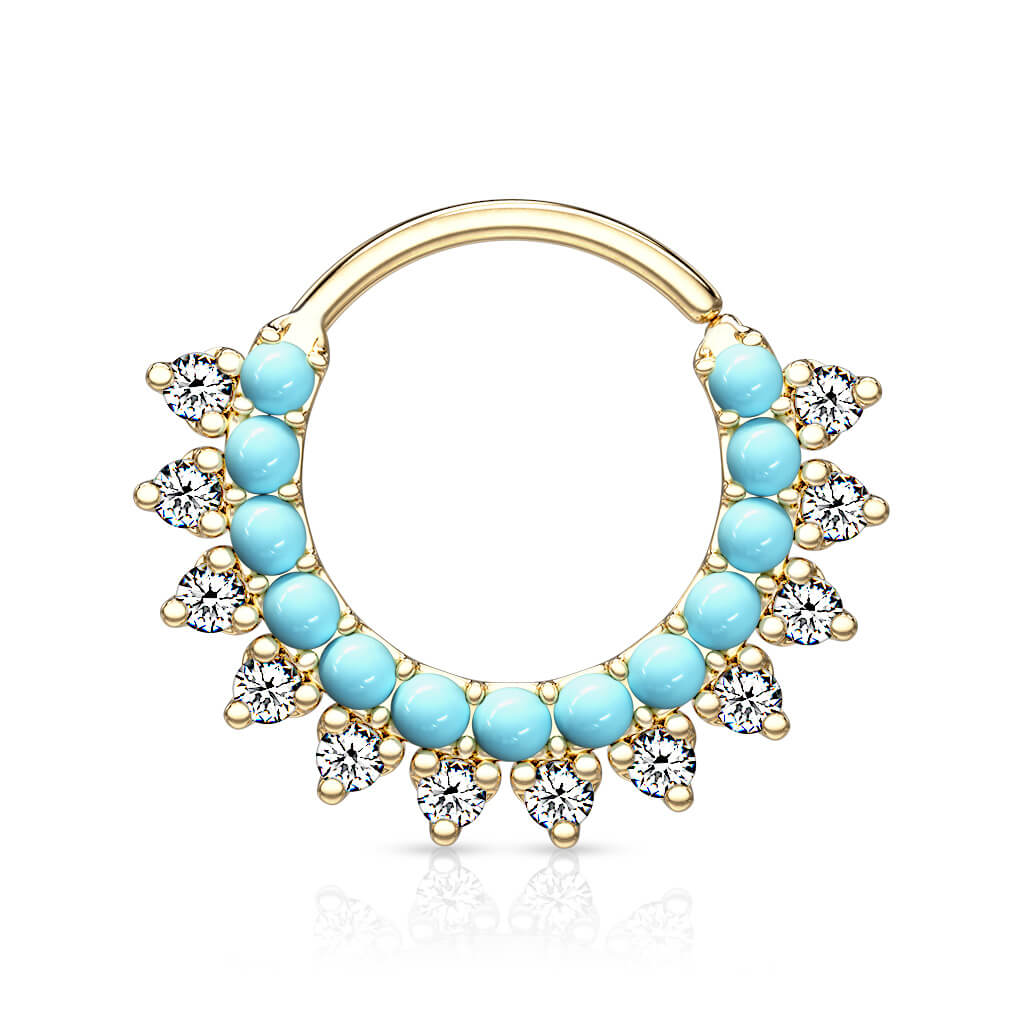 Ring Turquoise Zirconia Bendable