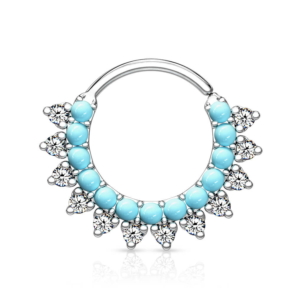 Ring Turquoise Zirconia Bendable