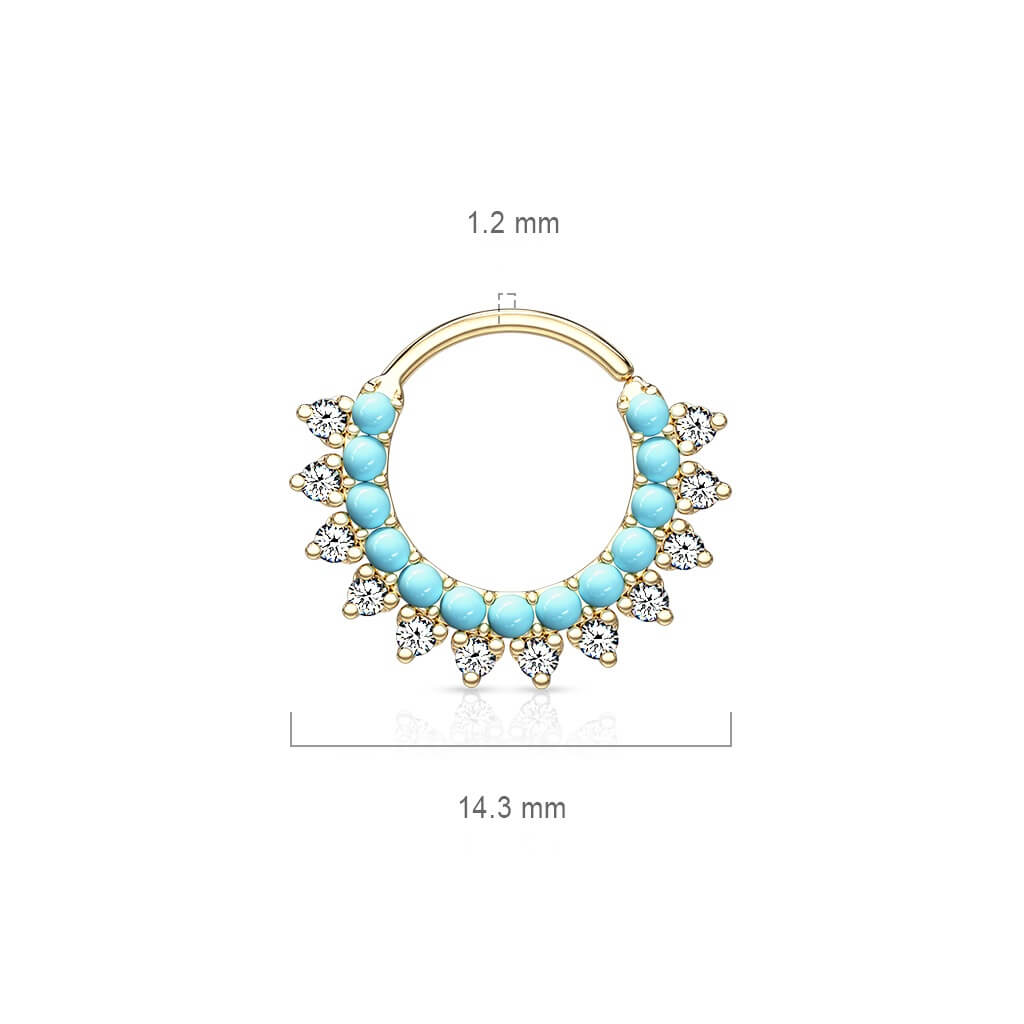 Ring Turquoise Zirconia Bendable
