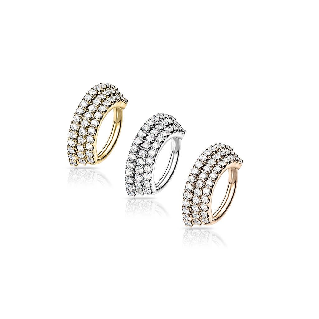 Ring Trible Line Zirconia Bendable