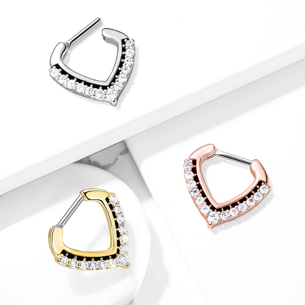 Piercing Septum Triangolo a scatto Zirconia Clicker