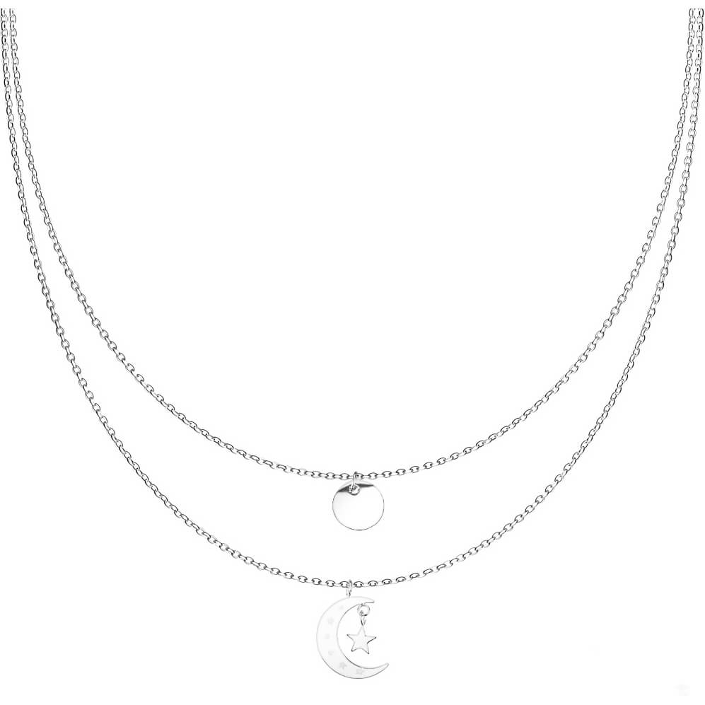 Collier Étoile Lune Rond Superposé