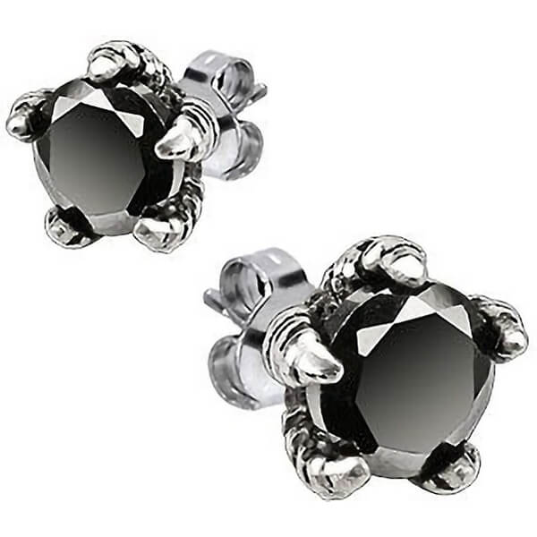 Artiglio aquila argento con zircone nero