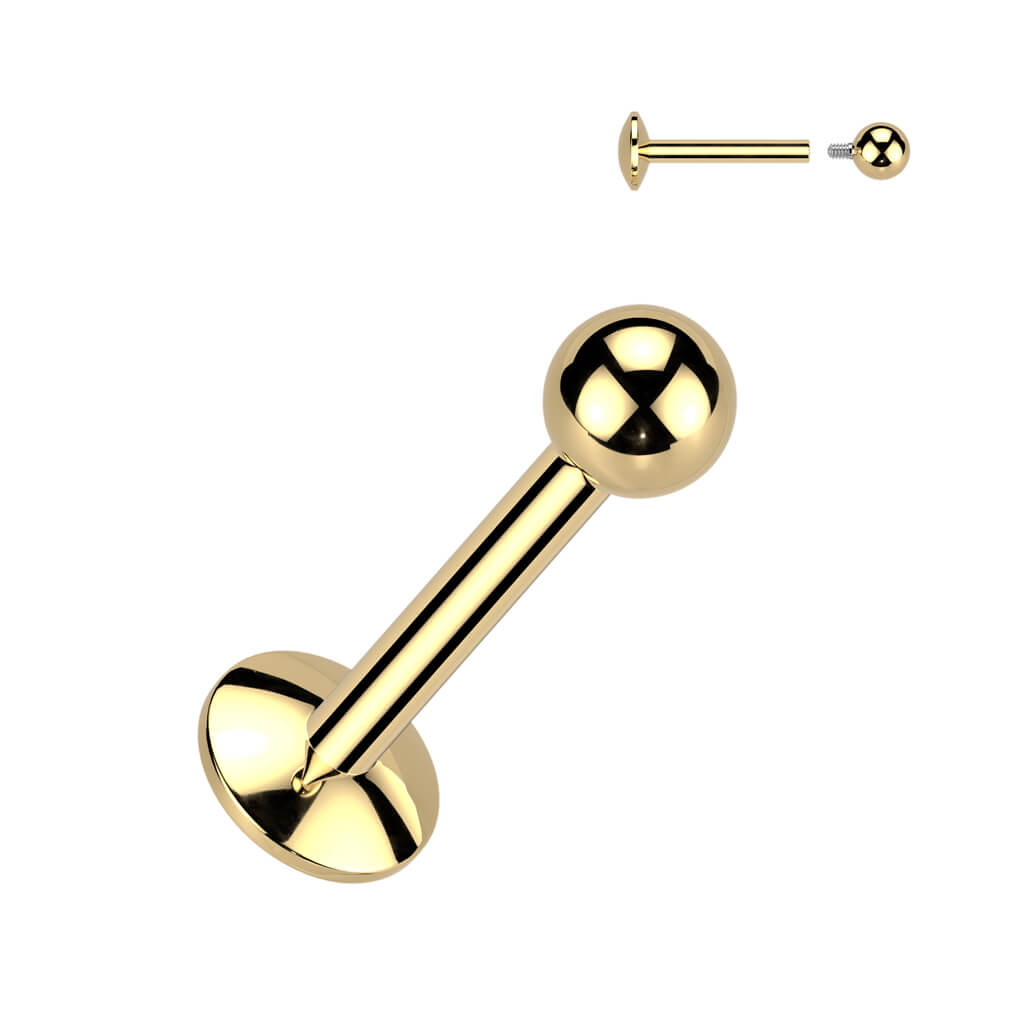Titanium Labret ball 4mm base Internally Threaded