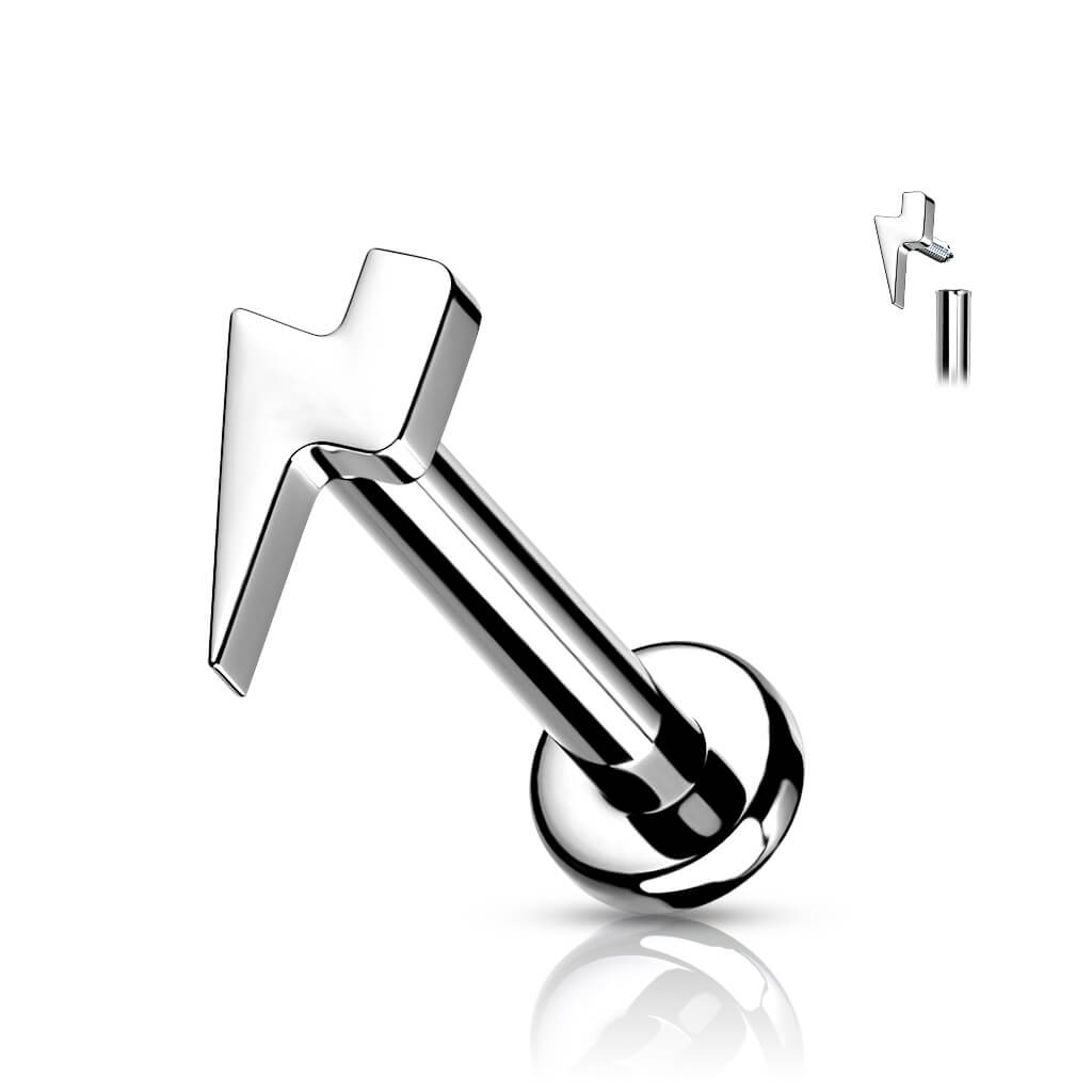 Titanio Labret Saetta piatta Filettatura Interna