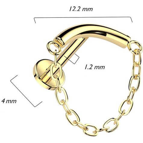 Titanio Cadena Colgante Rosca interna Labret