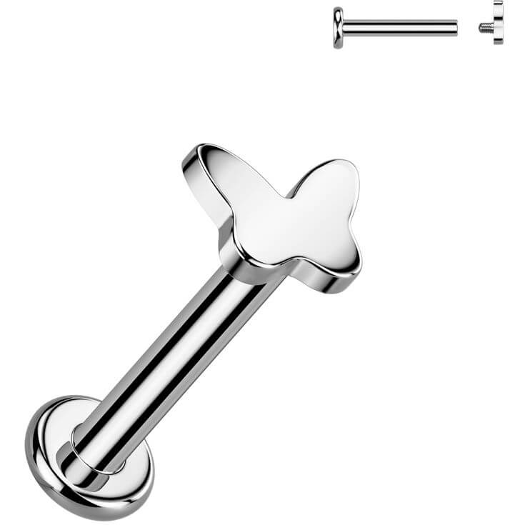 Titanium Labret butterfly Internally Threaded