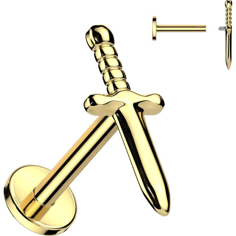 Titanium Labret dagger Internally Threaded