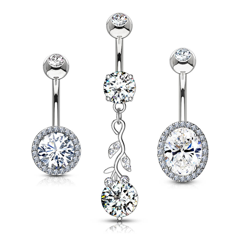 Piercing ombligo Circonita Redonda
