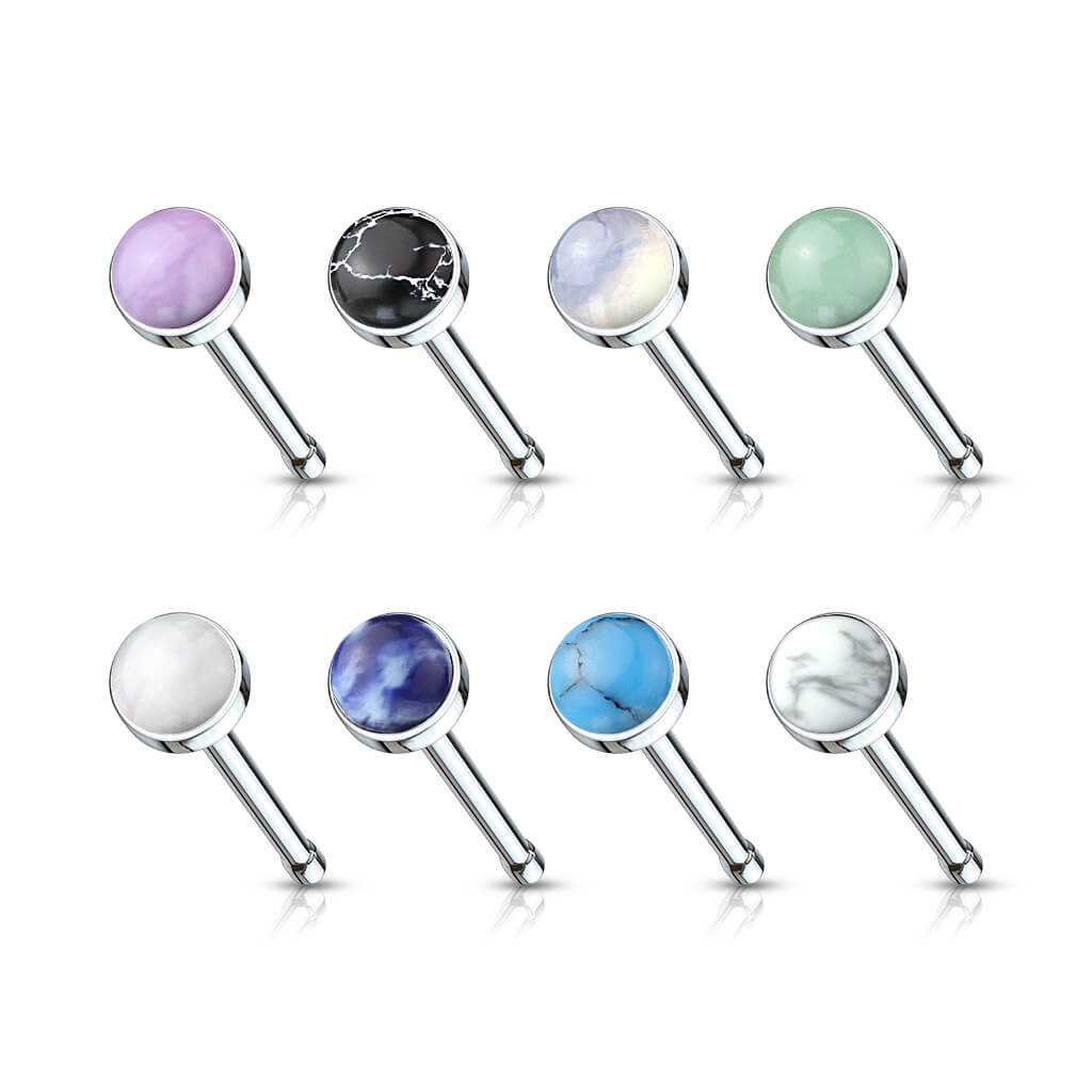 Stud Nasale Pietre semipreziose tonde