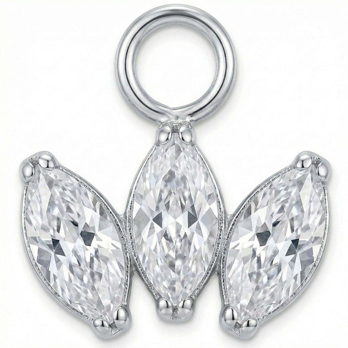 Titanium Attachment Triple Marquise Stone Fan