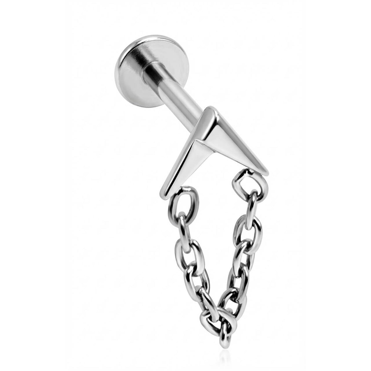 Titanium Labret moon zirconia Internally Threaded