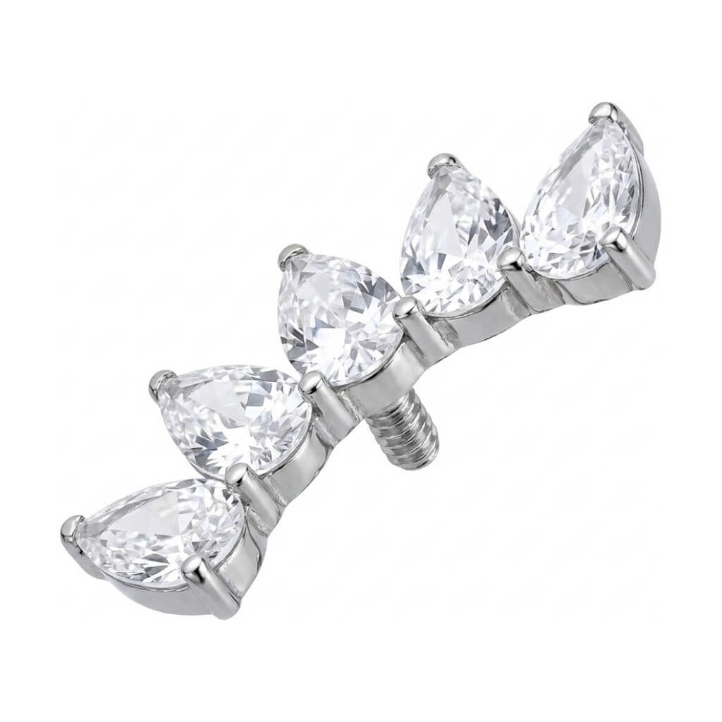 Titanium Top Curved Pear Cut Cluster Internally Threaded
