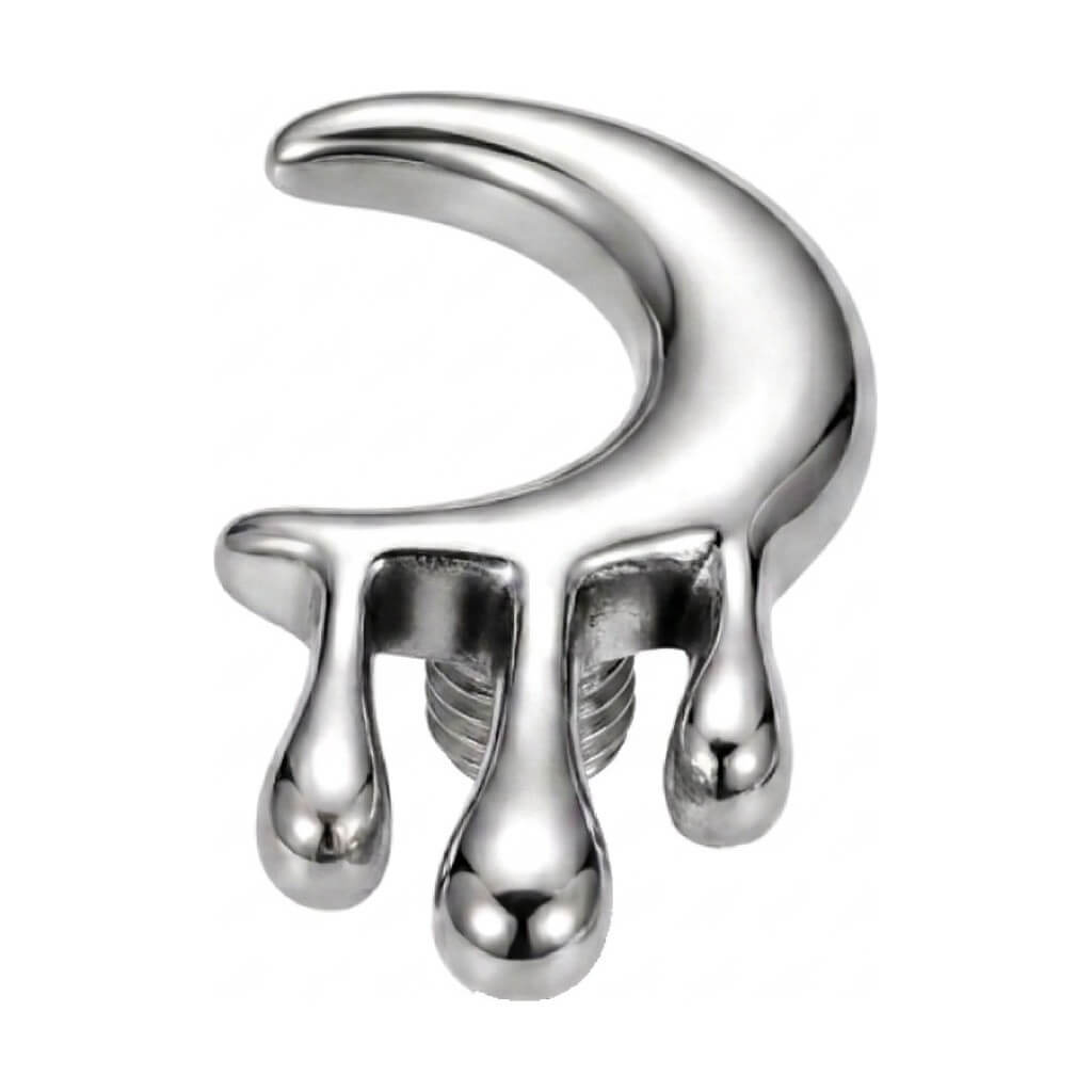 Titanium Top Dripping Crescent Moon Internally Threaded