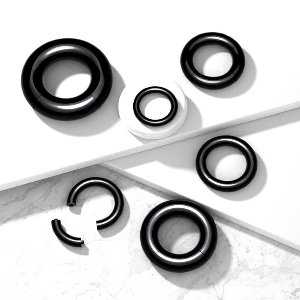 Acrilico Anello Piercing Acrilico nero Segment