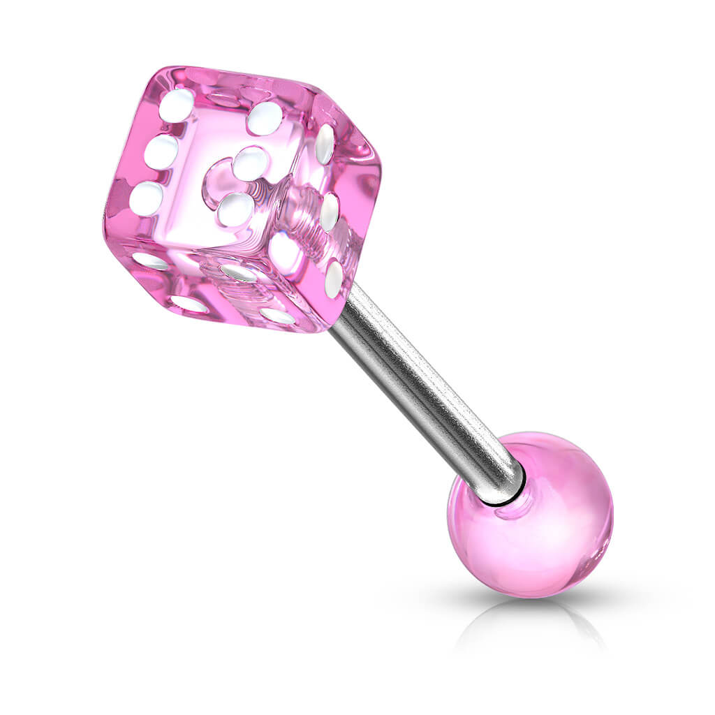 Tongue Barbell Acrylic Dice