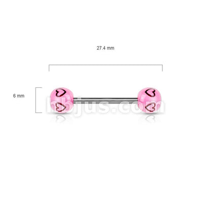 Barbell Acryl Kugel Herz