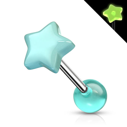 Zungenpiercing Stern Glow in the Dark